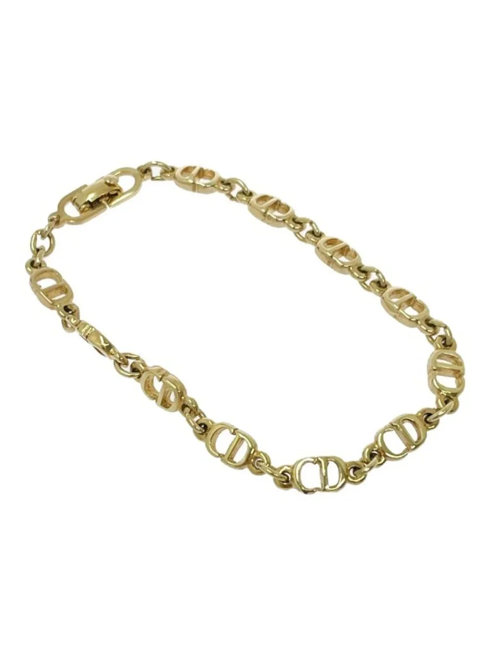 Dior CD Logo Blurscuffs Cut Gold Bracelet